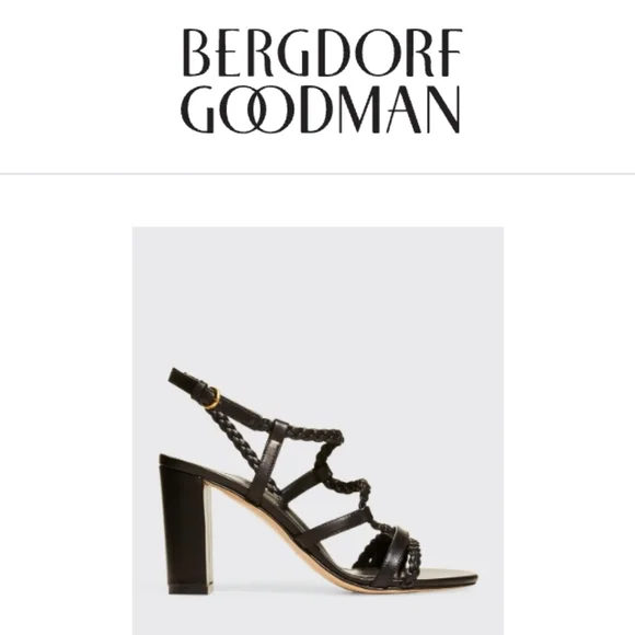 Marion Parker Black Braided Heeled Sandal NWT